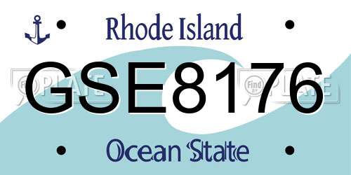 GSE8176 Rhode Island License Plate