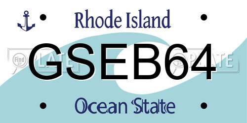 GSEB64 Rhode Island License Plate