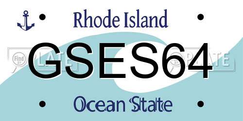GSES64 Rhode Island License Plate