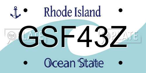 GSF43Z Rhode Island License Plate