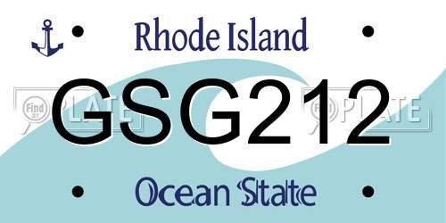 GSG212 Rhode Island License Plate