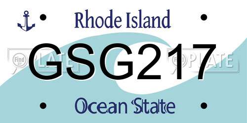 GSG217 Rhode Island License Plate