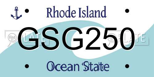 GSG250 Rhode Island License Plate