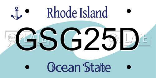 GSG25D Rhode Island License Plate