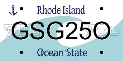 GSG25O Rhode Island License Plate