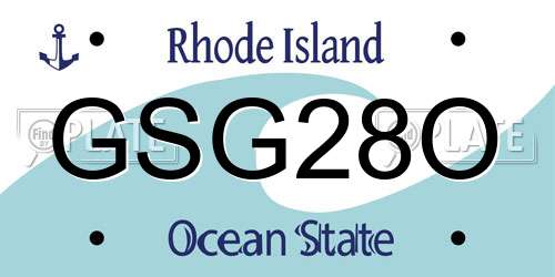 GSG28O Rhode Island License Plate