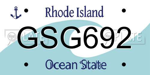 GSG692 Rhode Island License Plate