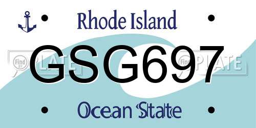 GSG697 Rhode Island License Plate