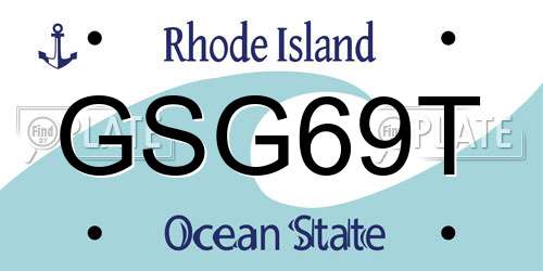 GSG69T Rhode Island License Plate