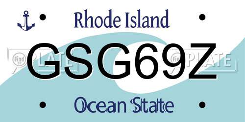 GSG69Z Rhode Island License Plate