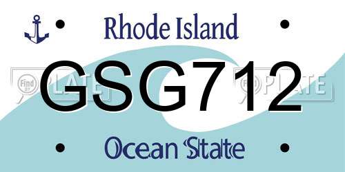GSG712 Rhode Island License Plate