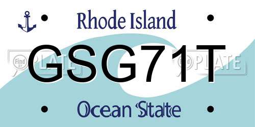 GSG71T Rhode Island License Plate