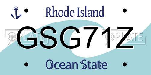 GSG71Z Rhode Island License Plate