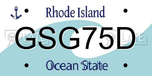 GSG75D Rhode Island License Plate