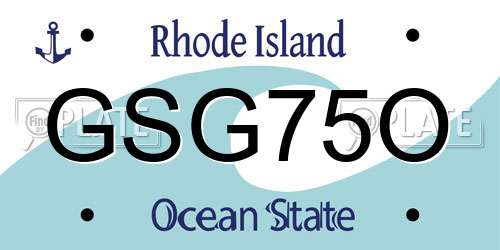GSG75O Rhode Island License Plate