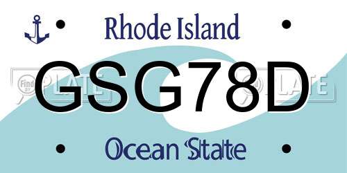 GSG78D Rhode Island License Plate