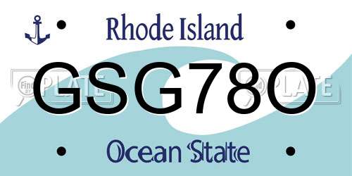 GSG78O Rhode Island License Plate