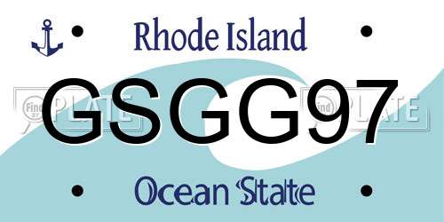 GSGG97 Rhode Island License Plate
