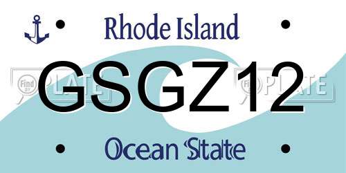 GSGZ12 Rhode Island License Plate