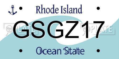 GSGZ17 Rhode Island License Plate
