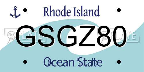 GSGZ80 Rhode Island License Plate