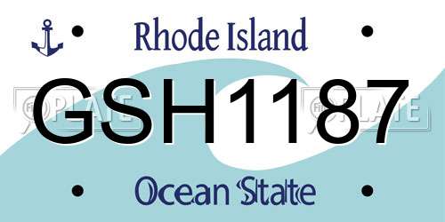 GSH1187 Rhode Island License Plate