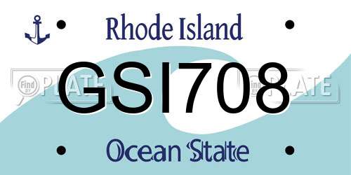 GSI708 Rhode Island License Plate