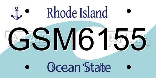 GSM6155 Rhode Island License Plate