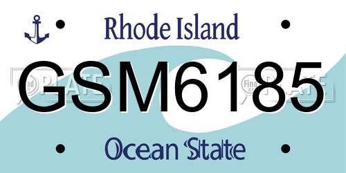 GSM6185 Rhode Island License Plate