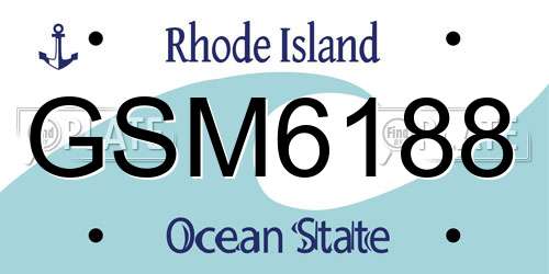 GSM6188 Rhode Island License Plate
