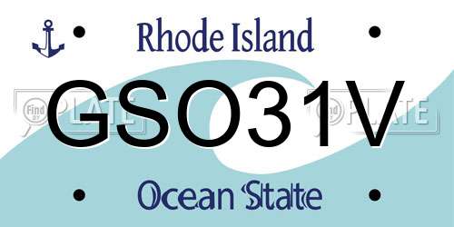 GSO31V Rhode Island License Plate