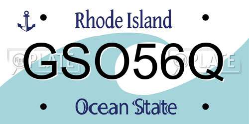 GSO56Q Rhode Island License Plate