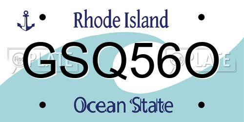 GSQ56O Rhode Island License Plate