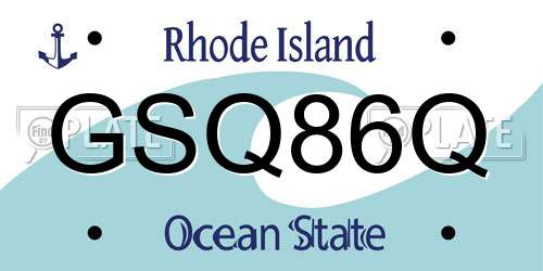 GSQ86Q Rhode Island License Plate