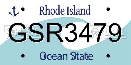 GSR3479 Rhode Island License Plate