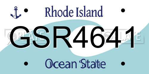 GSR4641 Rhode Island License Plate