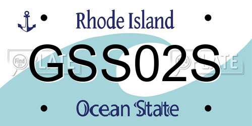 GSS02S Rhode Island License Plate