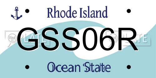 GSS06R Rhode Island License Plate