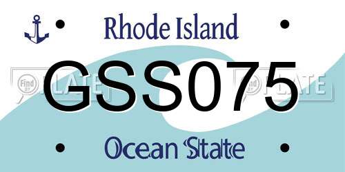 GSS075 Rhode Island License Plate