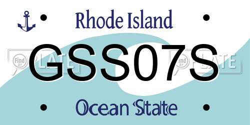 GSS07S Rhode Island License Plate