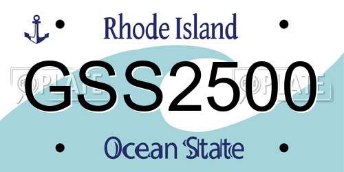 GSS2500 Rhode Island License Plate