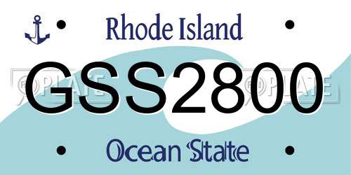 GSS2800 Rhode Island License Plate