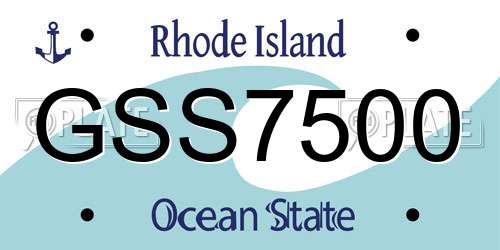 GSS7500 Rhode Island License Plate