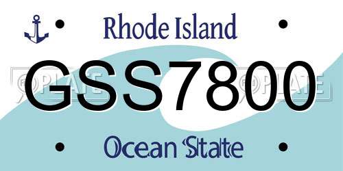 GSS7800 Rhode Island License Plate