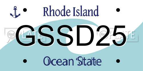 GSSD25 Rhode Island License Plate