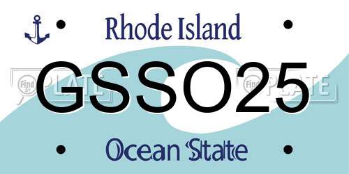 GSSO25 Rhode Island License Plate