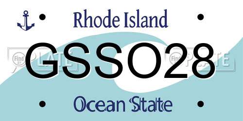 GSSO28 Rhode Island License Plate