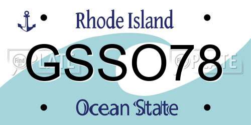 GSSO78 Rhode Island License Plate
