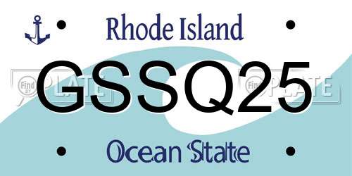 GSSQ25 Rhode Island License Plate