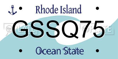 GSSQ75 Rhode Island License Plate